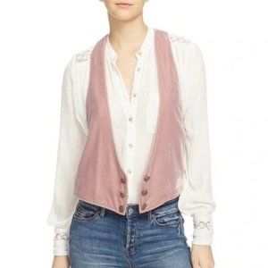 Free People Velvet Vibes Vest in Rose